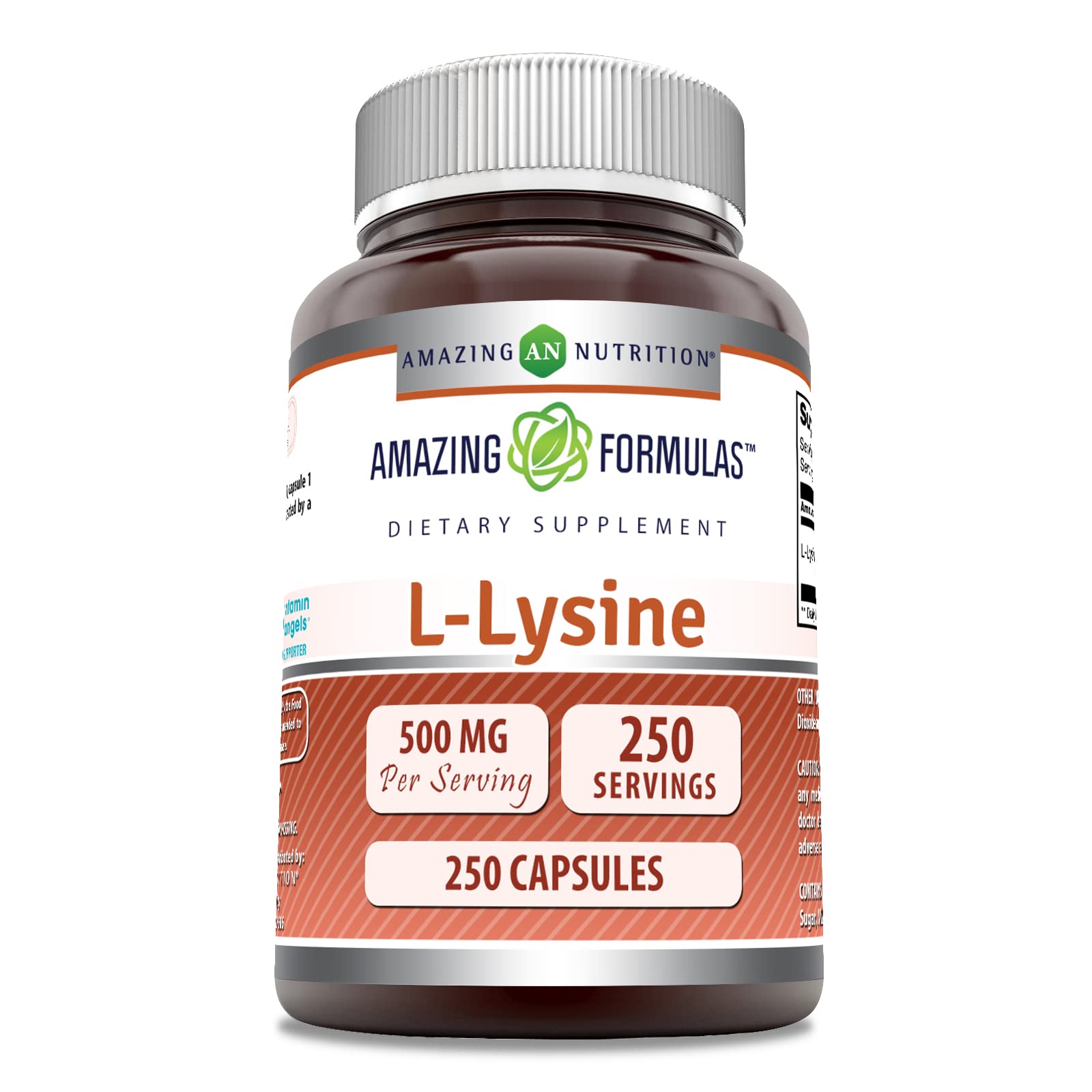 Amazing Formulas L-Lysine 500 mg | Non-GMO, Gluten-Free | Made in USA