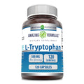 Amazing Formulas L-Tryptophan Amino Acid Supplement | 500 Mg per Serving | Capsules | Non-GMO | Gluten-Free | Made in USA (1 Pack | 120 Count)