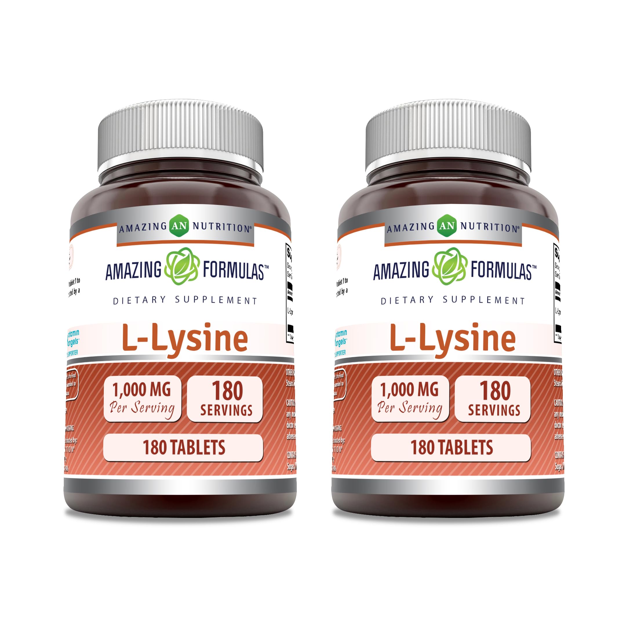 Amazing Formulas L-Lysine 1000mg Tablets – Non-GMO, Gluten Free, Made in USA (2 Pack)