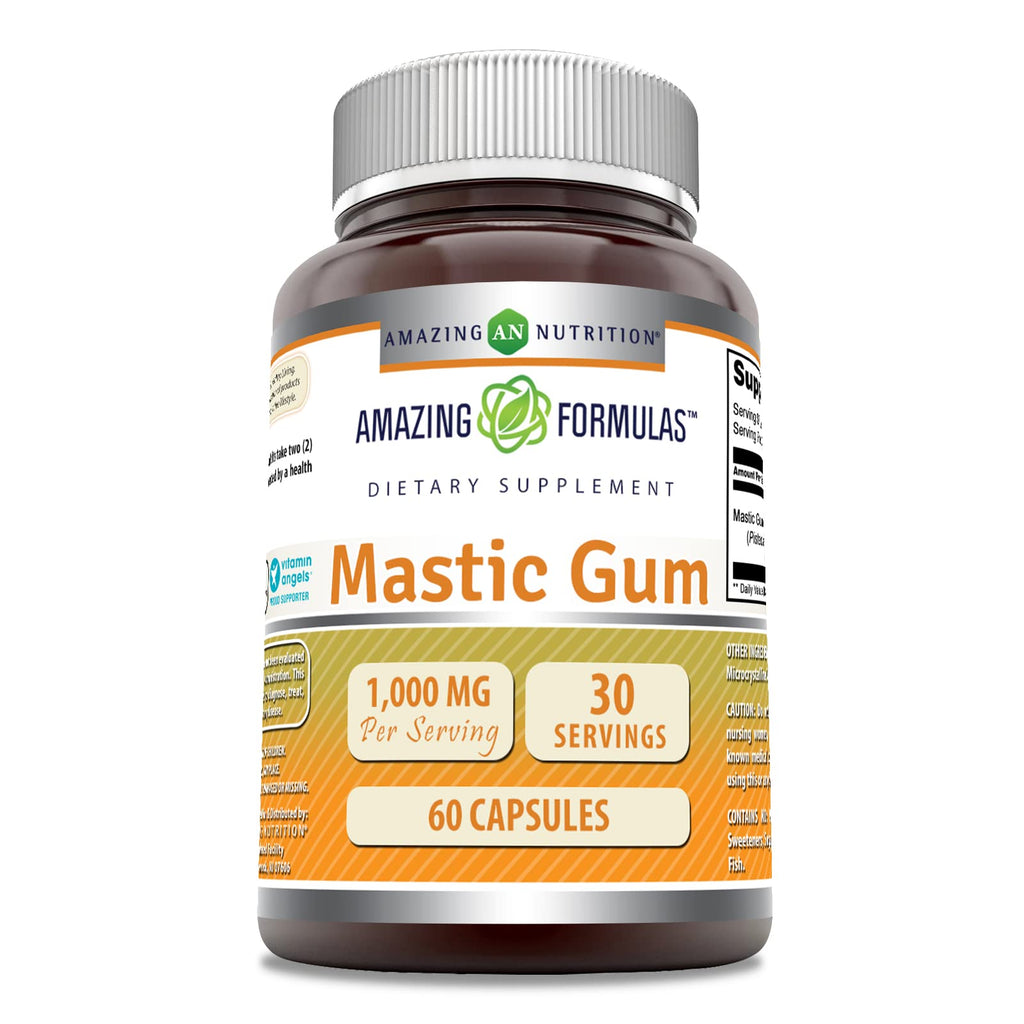 Amazing Formulas Mastic Gum 1000 mg – 60 Count Capsules – Non-GMO, Gluten Free, Made in USA