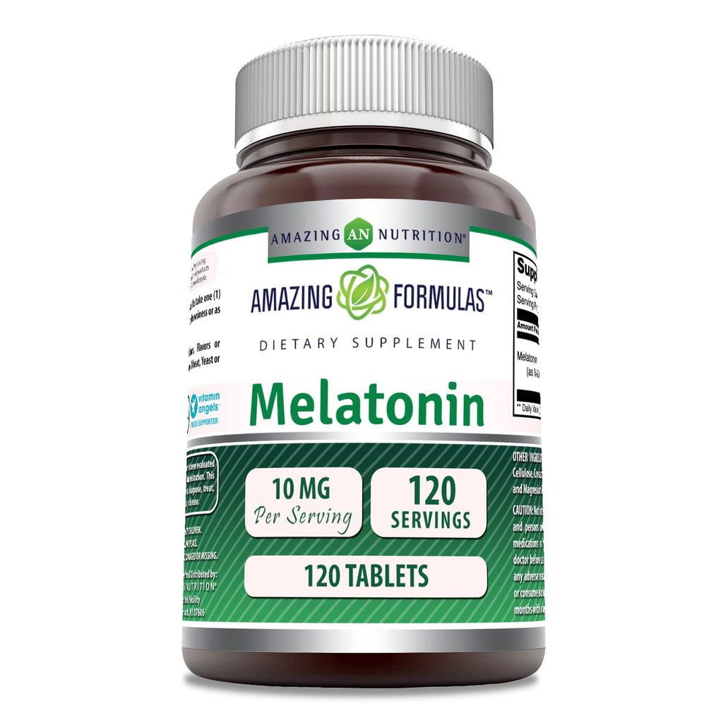 Amazing Formulas Melatonin 10 mg Supplement – 120 Count, Non-GMO, Gluten-Free, Made in USA