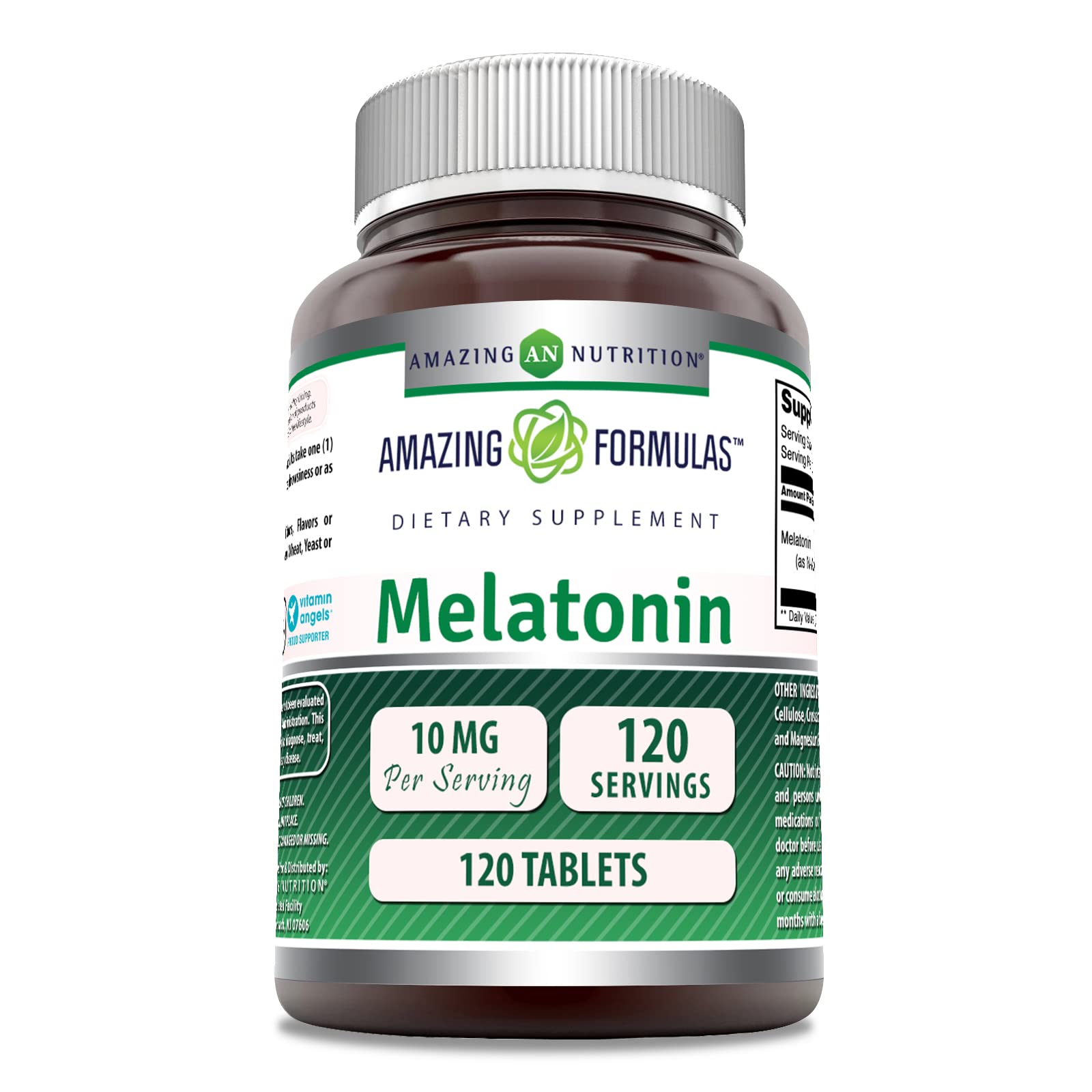 Amazing Formulas Melatonin 10 mg Supplement – 120 Count, Non-GMO, Gluten-Free, Made in USA