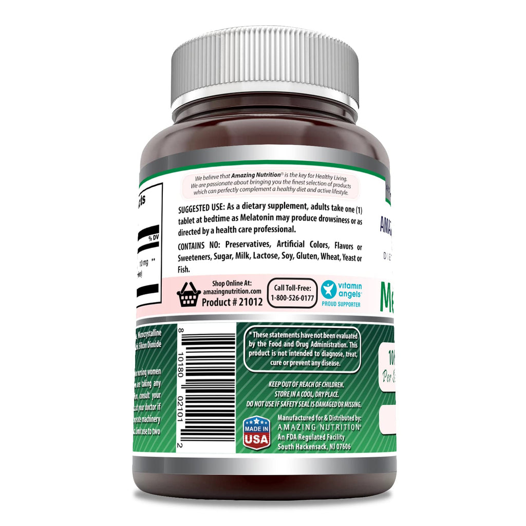 Amazing Formulas Melatonin 10 mg Supplement – 120 Count, Non-GMO, Gluten-Free, Made in USA
