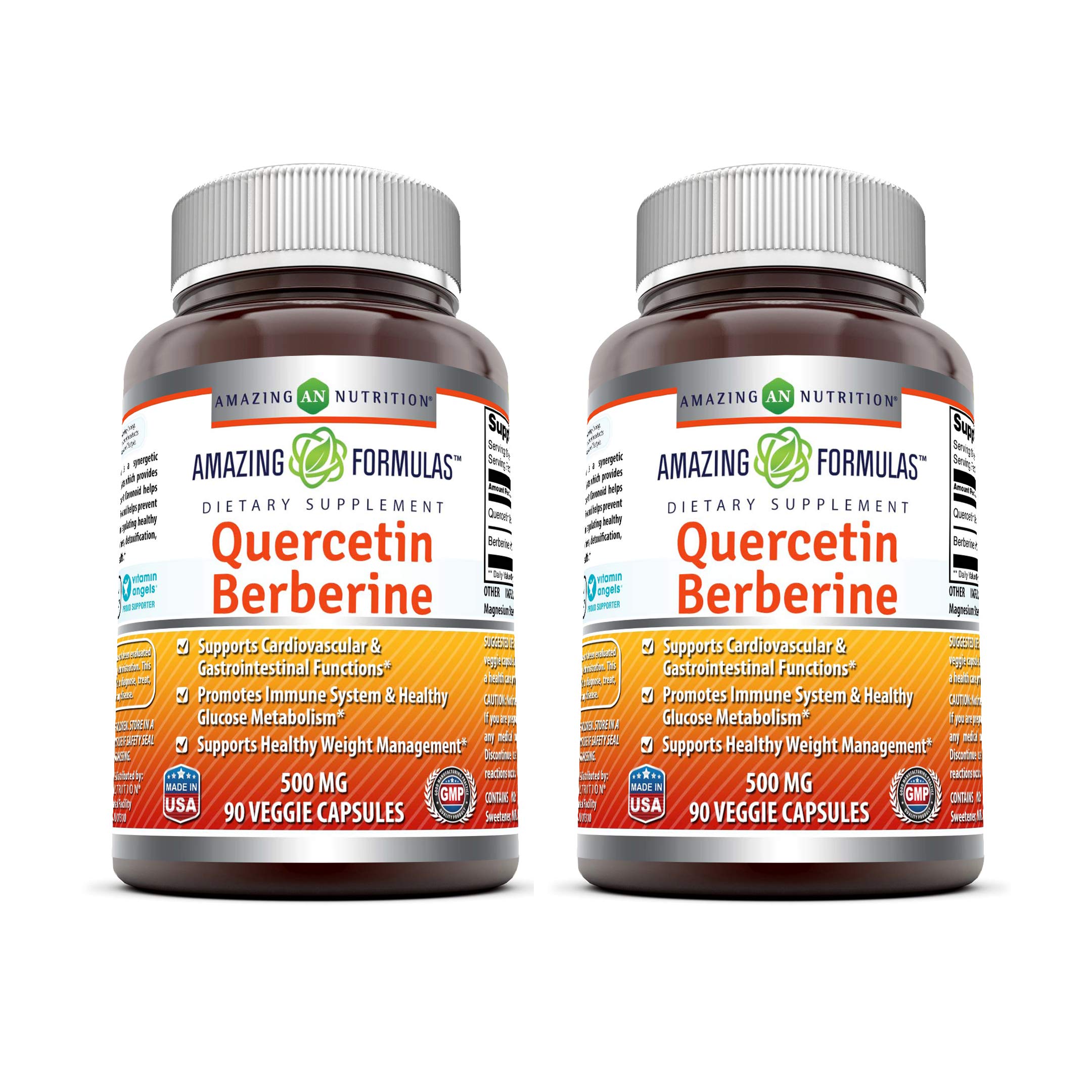 Quercetin Berberine 500 mg – Veggie Capsule | Non-GMO | Gluten Free | USA Made