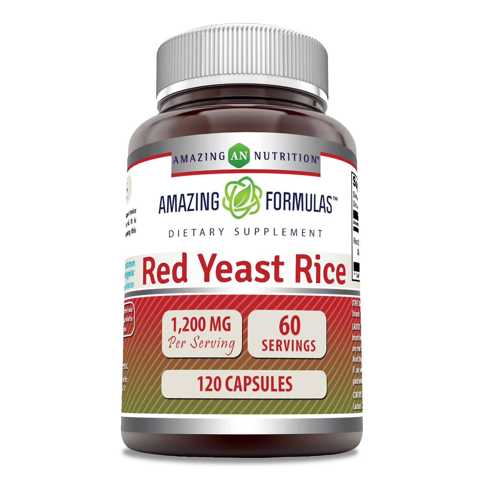 Amazing Formulas Red Yeast Rice 1200mg | Non-GMO, Gluten Free | Made in USA | 120 Count