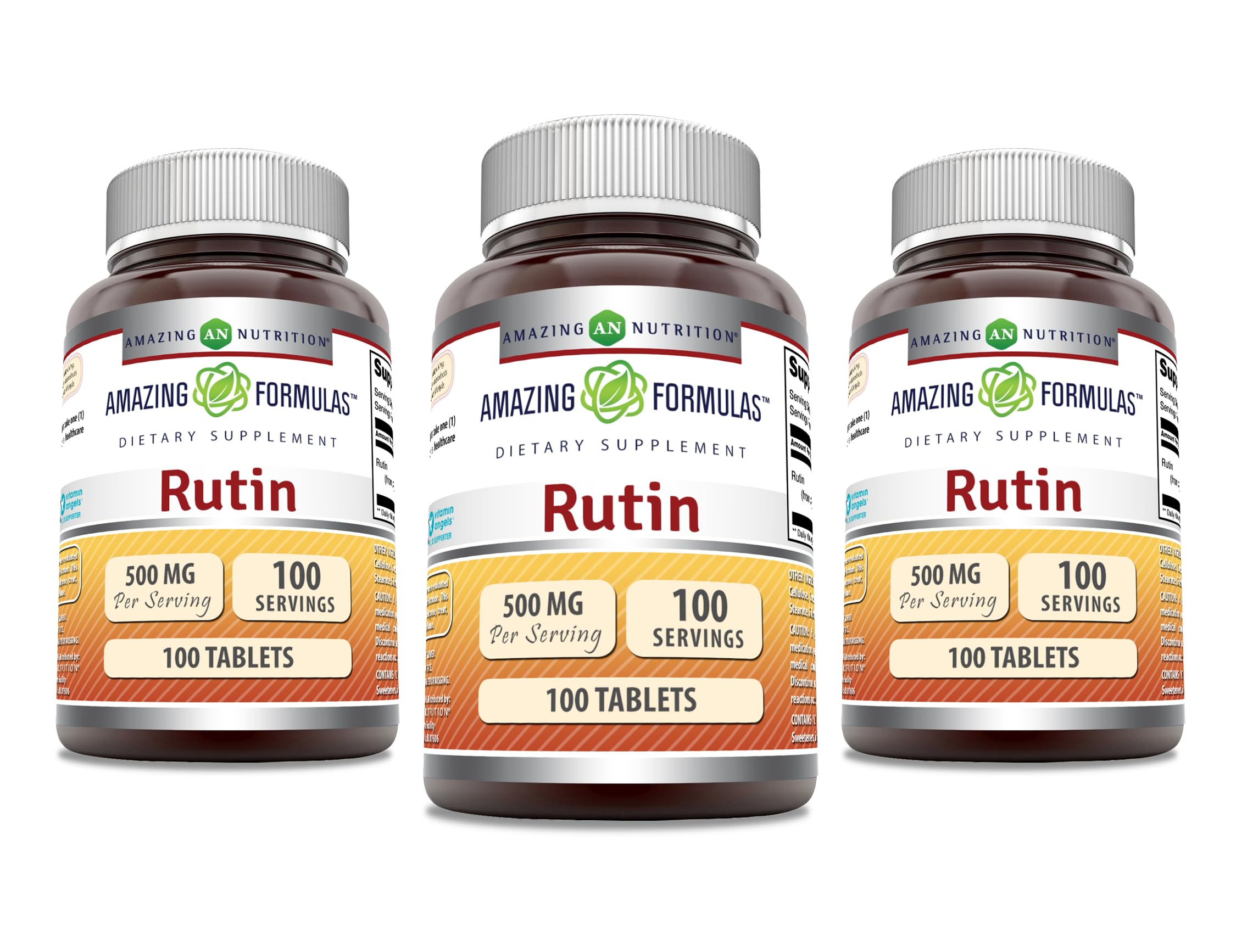 Amazing Formulas Rutin Supplement – 500 mg, 100 Count, 3 Pack, Made in USA