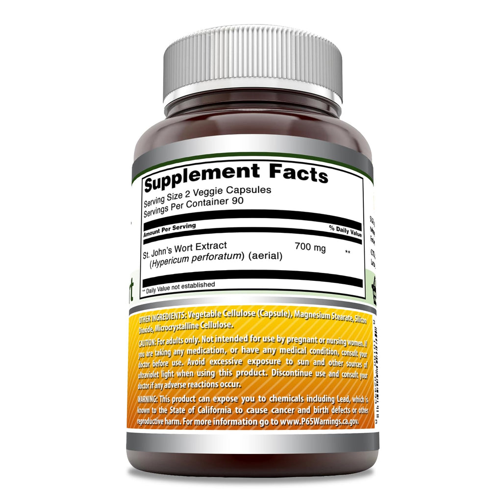 Amazing Formulas St. John's Wort Supplement – 700 mg per Serving | Veggie Capsules | Made in USA