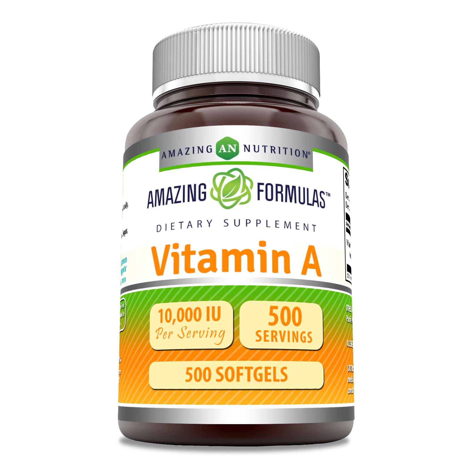 Amazing Formulas Vitamin A 10000 IU Softgels – Retinyl Palmitate, Non-GMO, Gluten Free, Made in USA – 500 Count