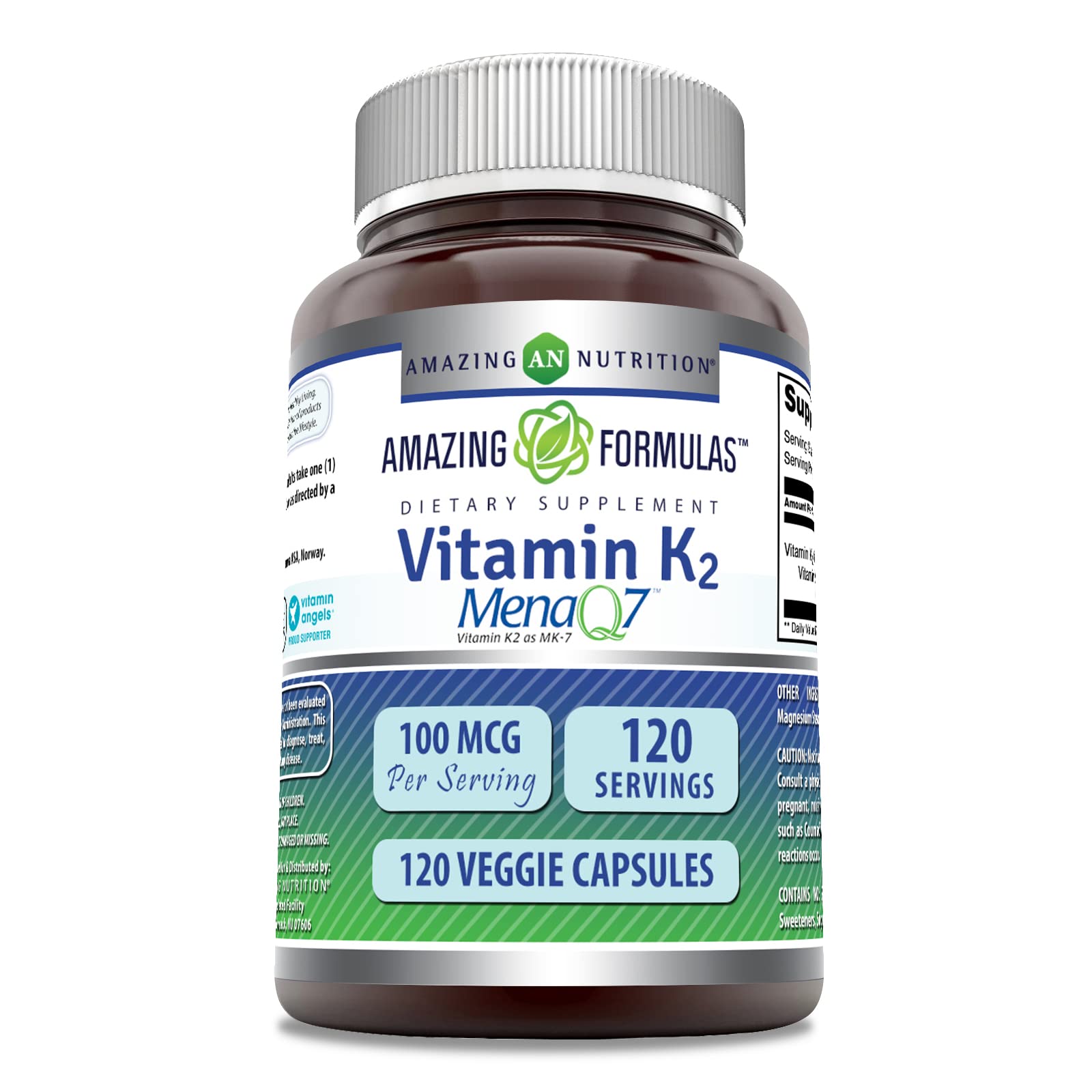 Vitamin K2 MK7 100 mcg Veggie Capsules - Made in USA