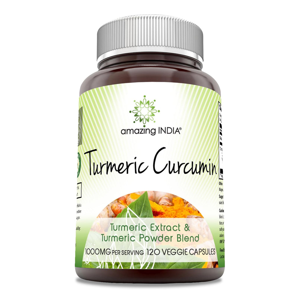 Amazing India Turmeric Curcumin 1000 Mg | 120 Veggie Capsules | Made in USA