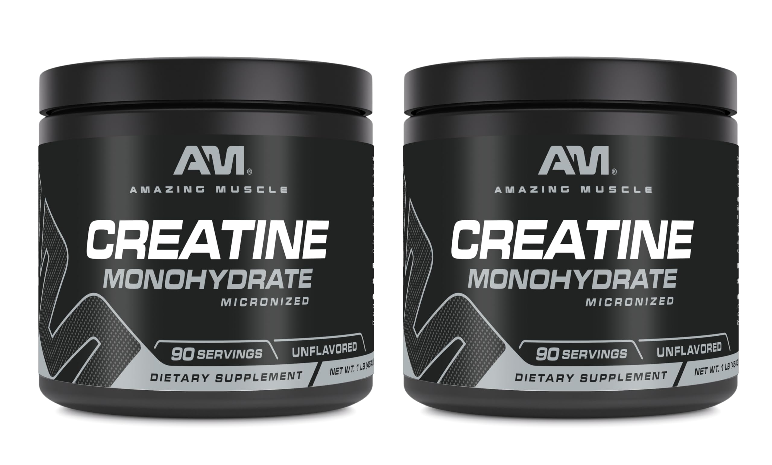 Amazing Muscle Micronized Creatine Monohydrate – 5000 mg per Serving, 90 Servings, 1 lb Unflavored, Pre & Post Workout