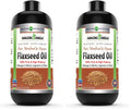 Amazing Omega Flaxseed Oil Supplement | Omega 3, Lignans & Fiber | 16 Oz | Non-GMO | Gluten Free | Made in USA (Pack of 2)