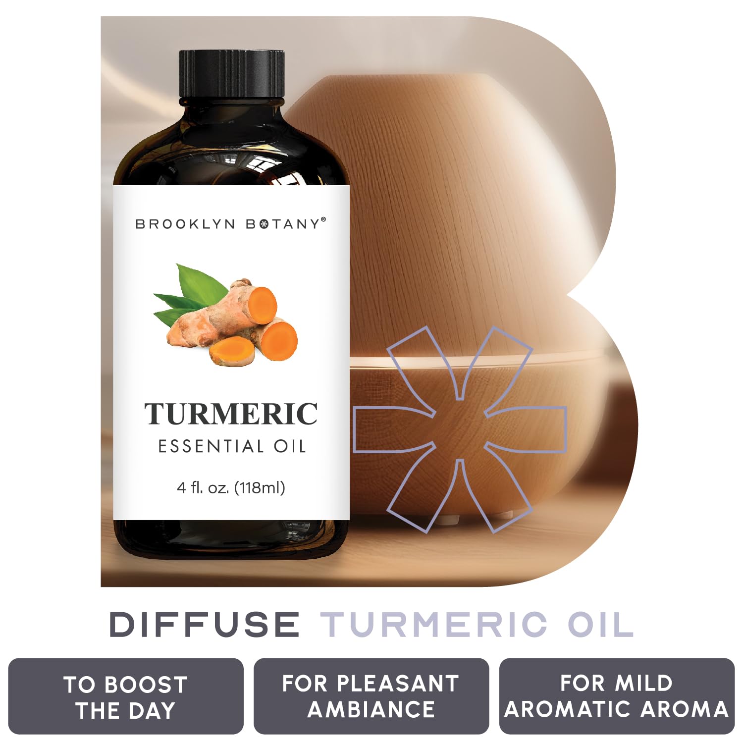 Brooklyn Botany Turmeric Essential Oil 4 oz, Pure & Natural