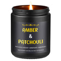 Amber Patchouli Candle - 9 oz Soy Men's Candle, Gift for Him