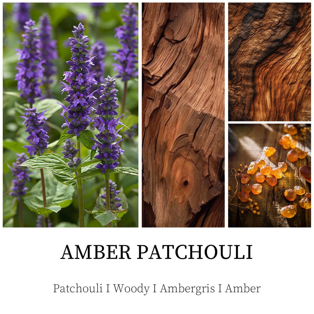 Amber Patchouli Candle - 9 oz Soy Men's Candle, Gift for Him
