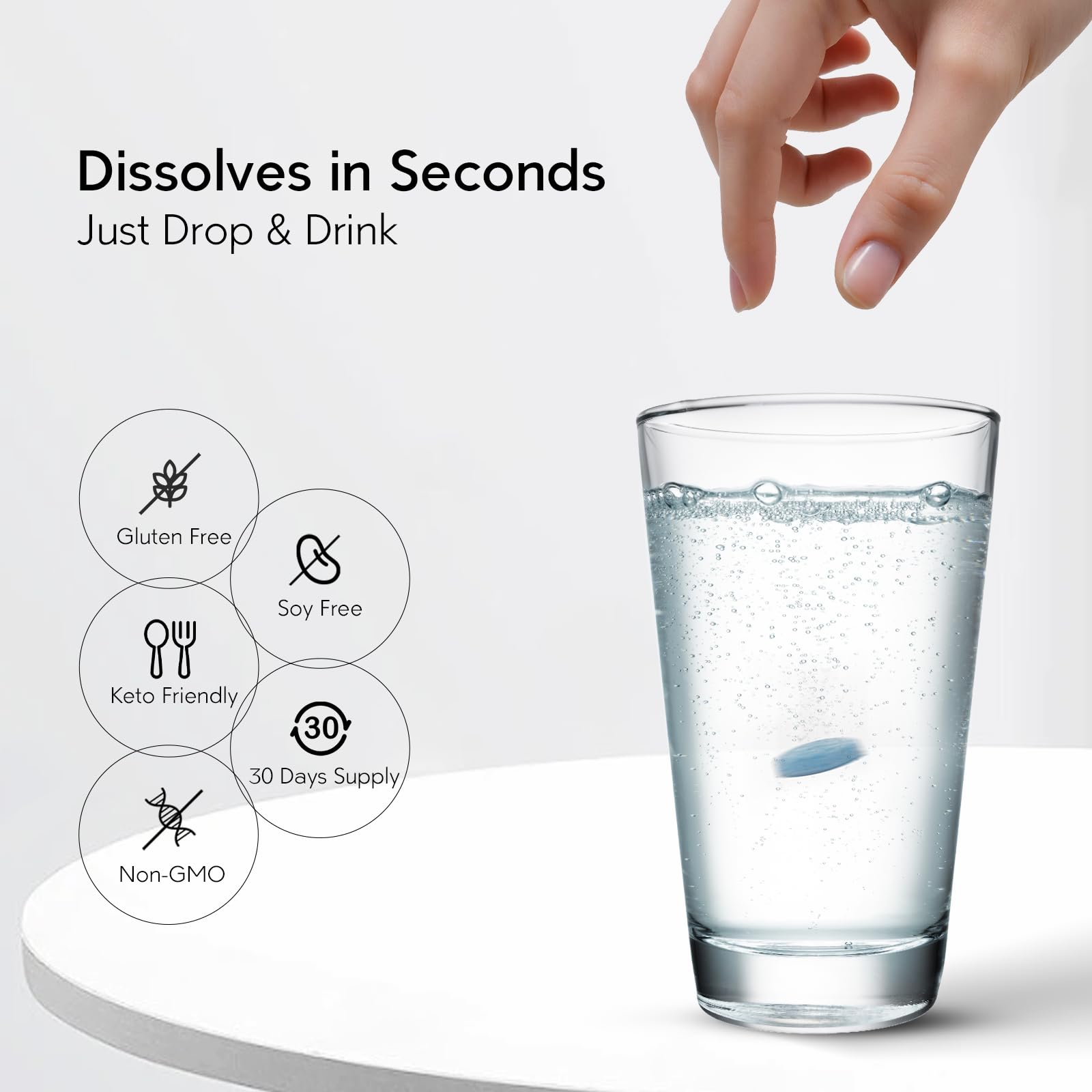 Hydrogen Water Tablets with Magnesium – 108 PPM, IHSA Certified