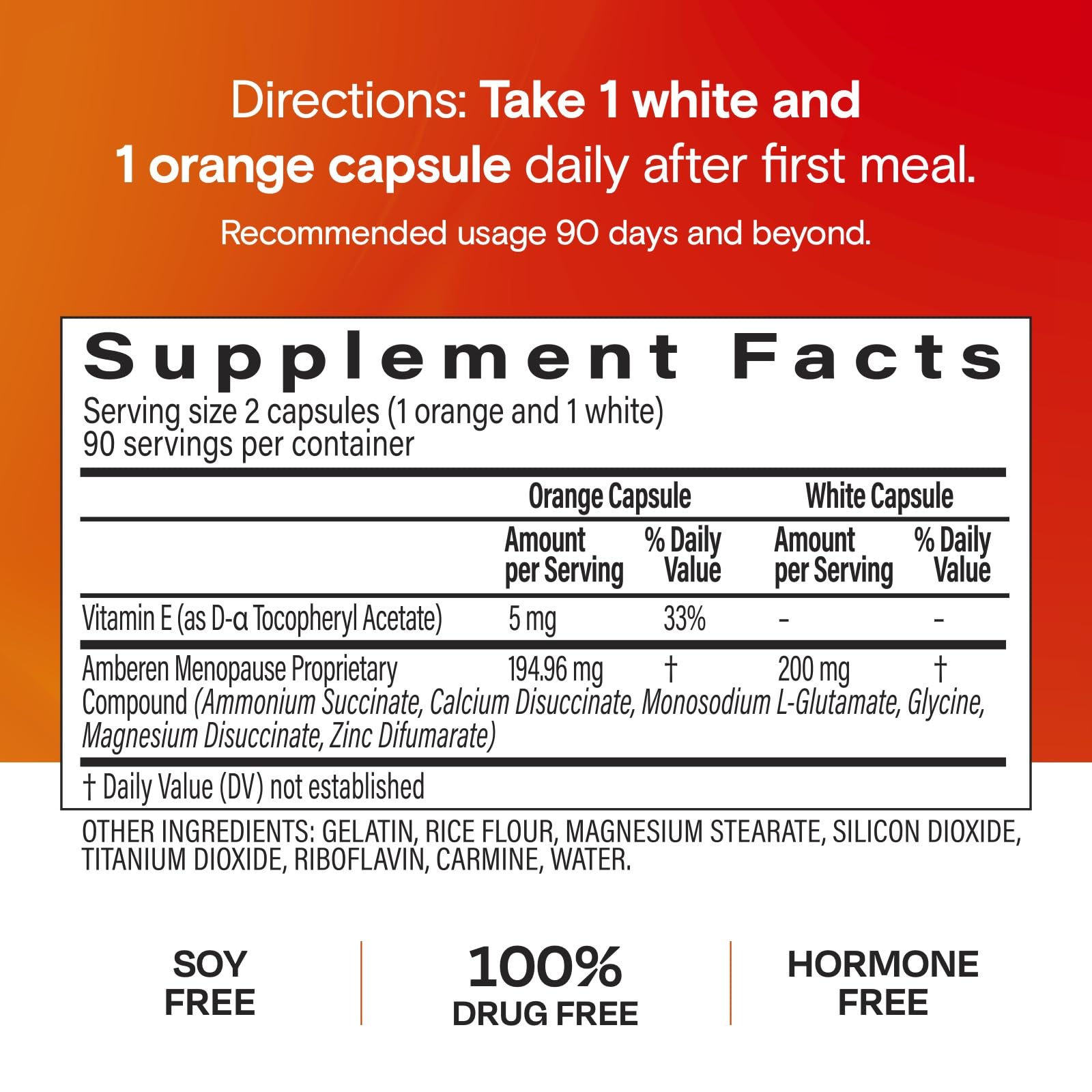 Amberen Menopause Supplement for Women – 180 Capsules – Clinically Proven 12-Symptom Relief