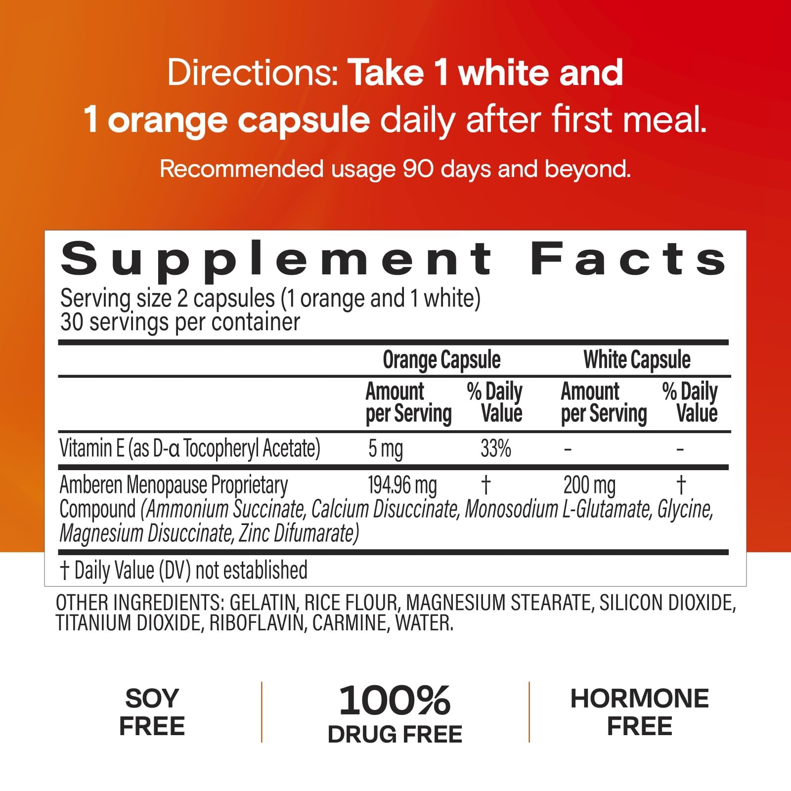 Amberen Menopause Supplement for Women - 60 Capsules | Supports Hormone Balance & 12 Symptom Relief