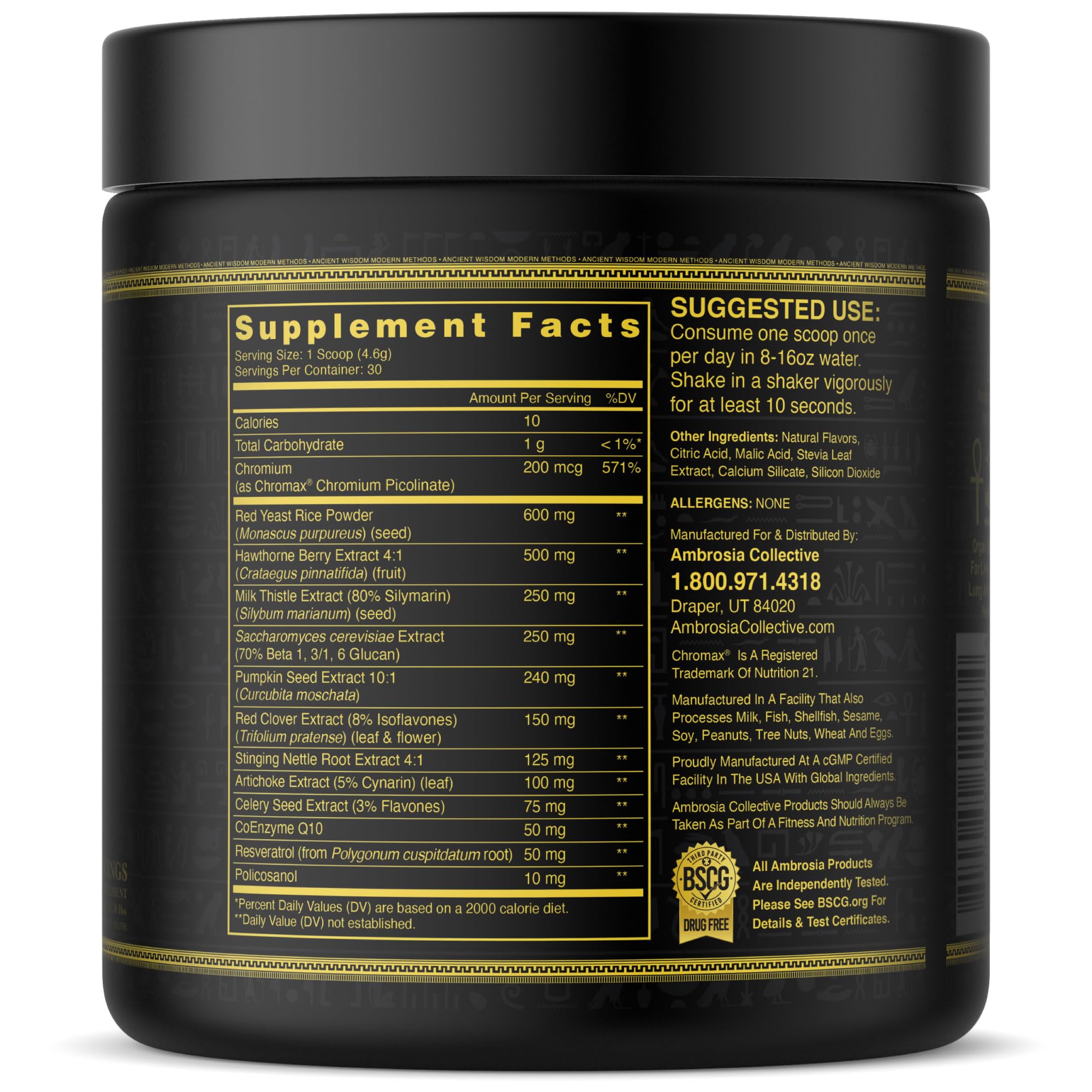 Ambrosia Nektar Superfood Powder - Daily Organ Support | 30 Servings | Strawberry Lychee