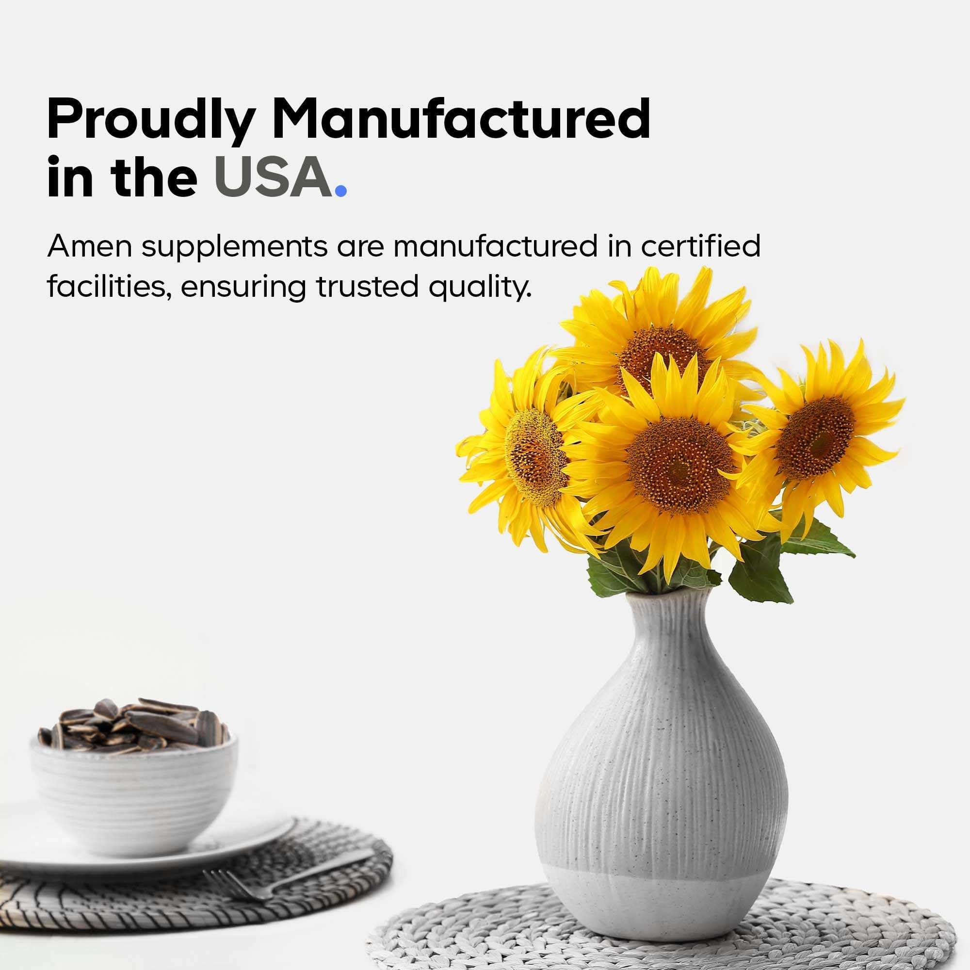 Amen Vitamin C+ with Zinc, Bioflavonoids, Quercetin, Rose Hips & Elderberry – Vegan, Non-GMO – 2 Months Supply (120 Capsules)