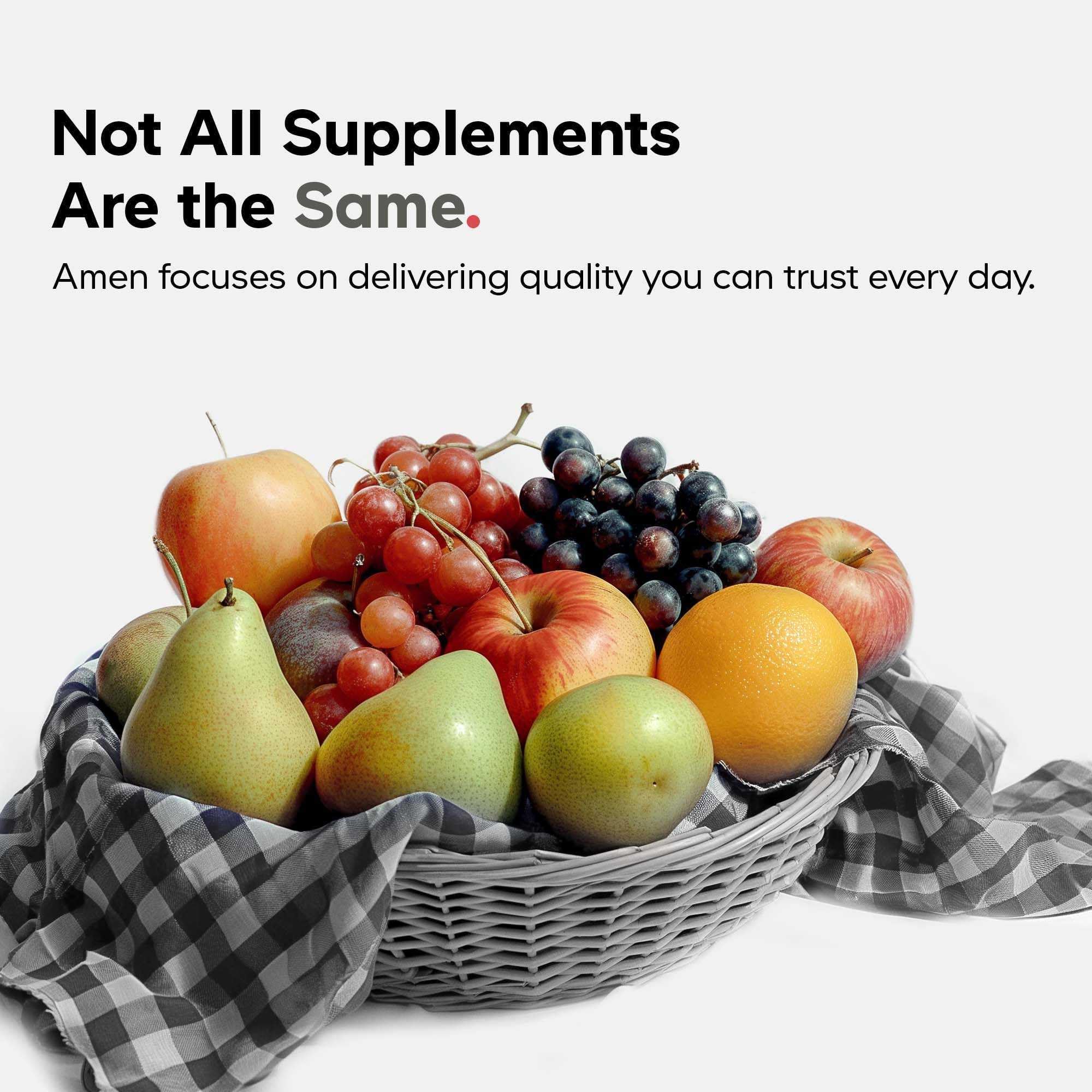 Amen Vitamin C+ with Zinc, Bioflavonoids, Quercetin, Rose Hips & Elderberry – Vegan, Non-GMO – 2 Months Supply (120 Capsules)