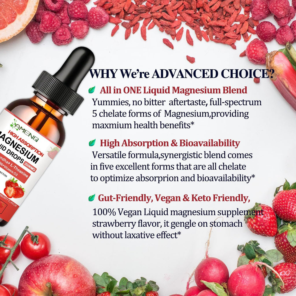 AMENQ HEALTH Cortisol Liquid Drops with Magnesium Glycinate & Ashwagandha