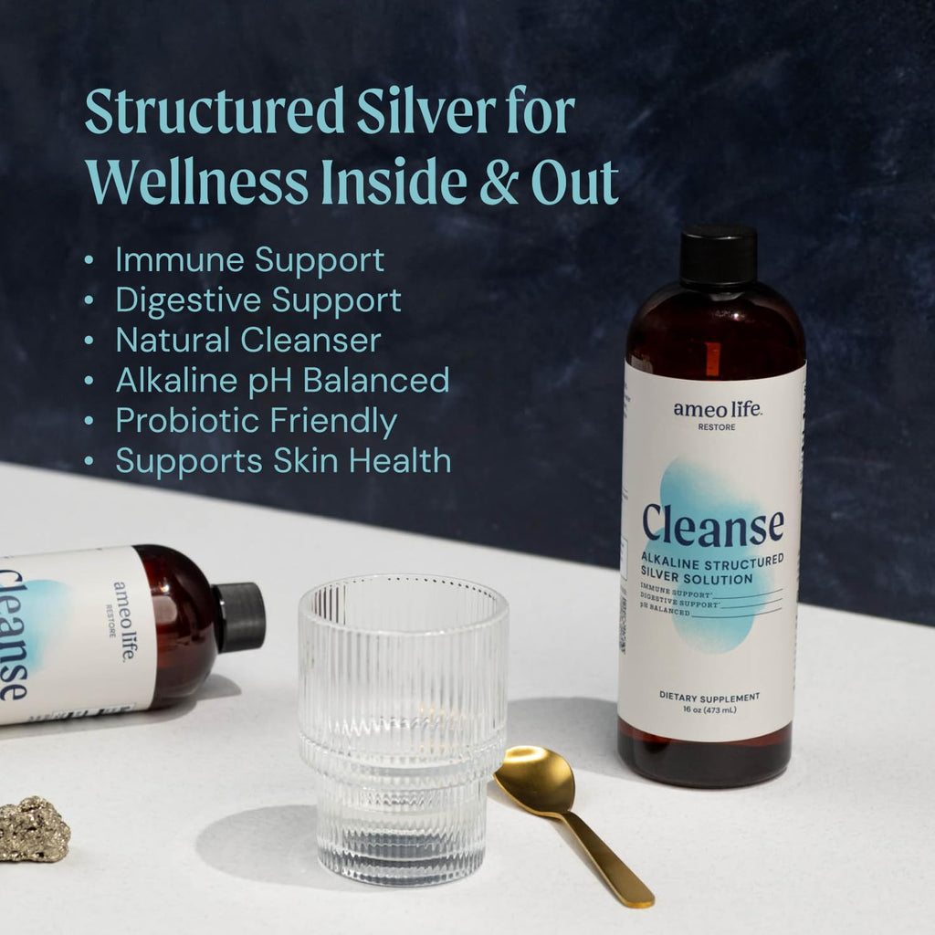 Ameo Life Colloidal Silver Liquid 30 PPM | Alkaline Silver Water for Immune Support & Gut Health | 16 oz