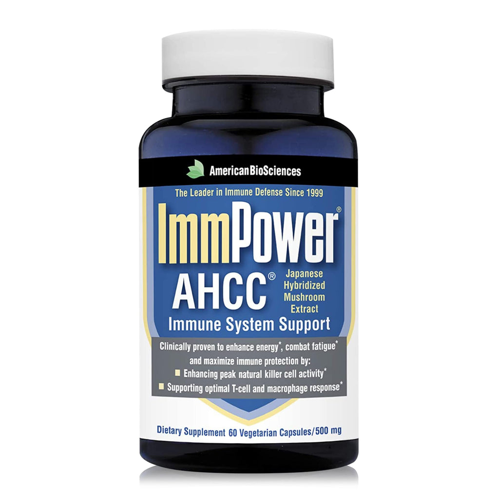 American BioSciences ImmPower AHCC 500mg Capsule – Immune Support, NK Cell Activity, 60 Veggie Capsules