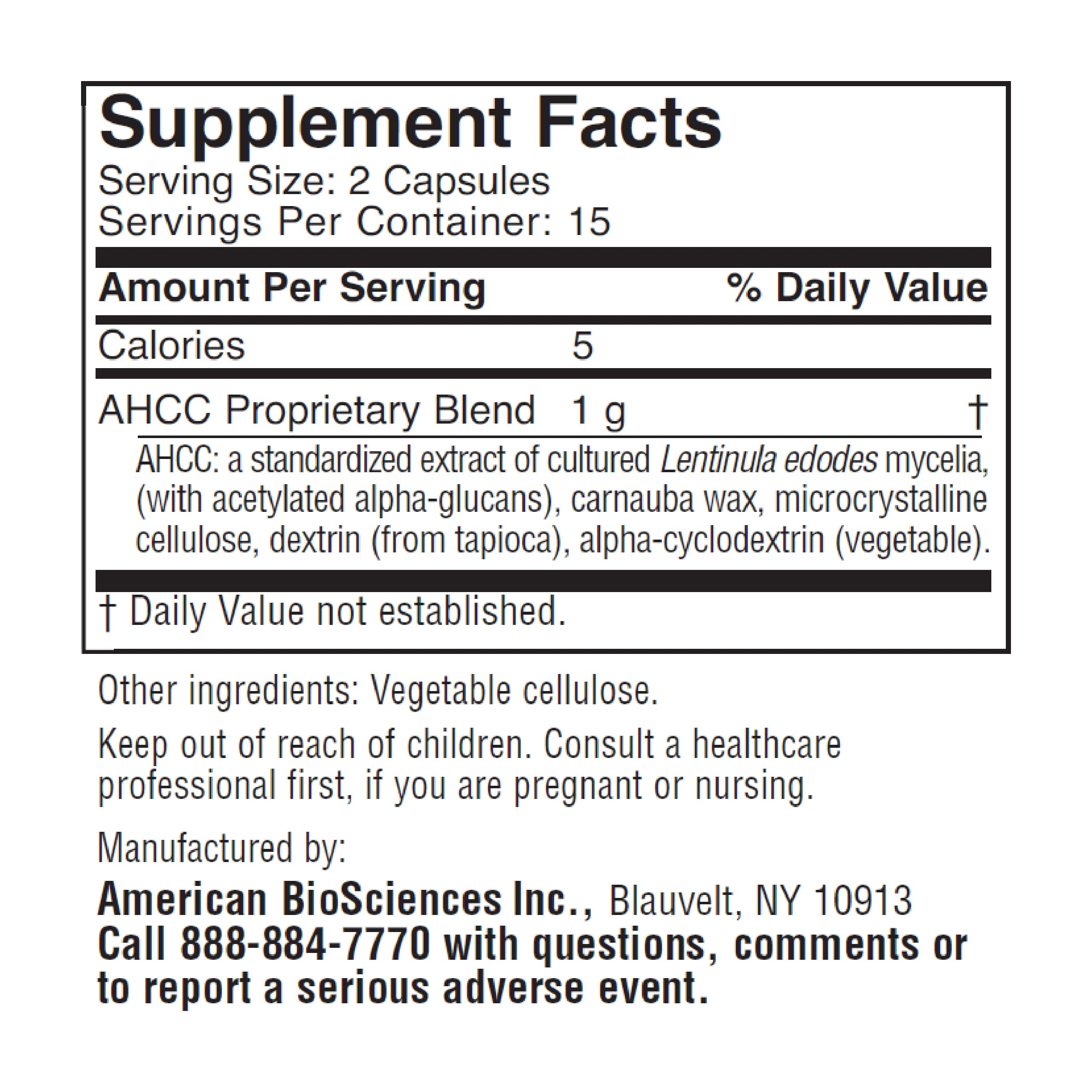 American BioSciences ImmPower AHCC 6-Pack – Enhanced Immune Support, 500 mg per Capsule, 30 Vegetarian Capsules