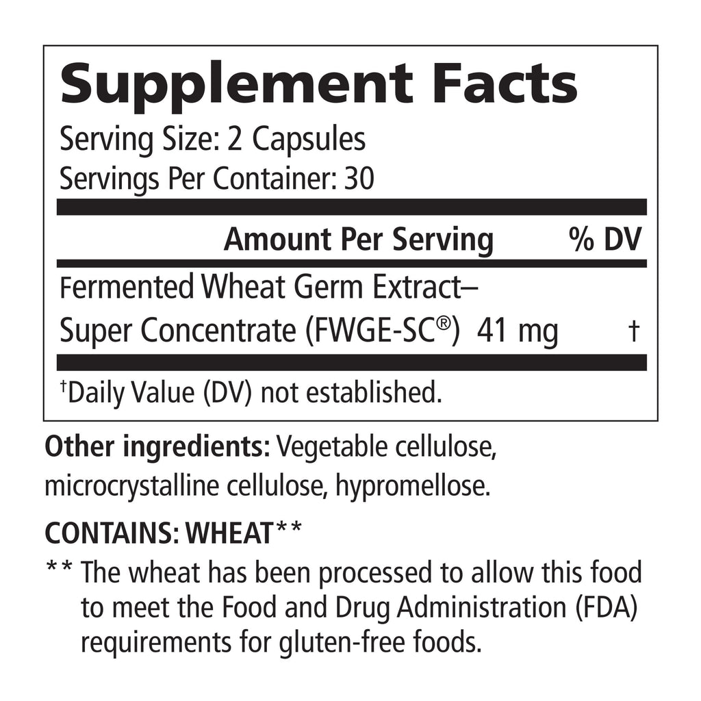American BioSciences Metatrol Fermented Wheat Germ Extract – Immune & Mitochondria Support, Gluten Free, 60 Vegetarian Capsules, 41mg