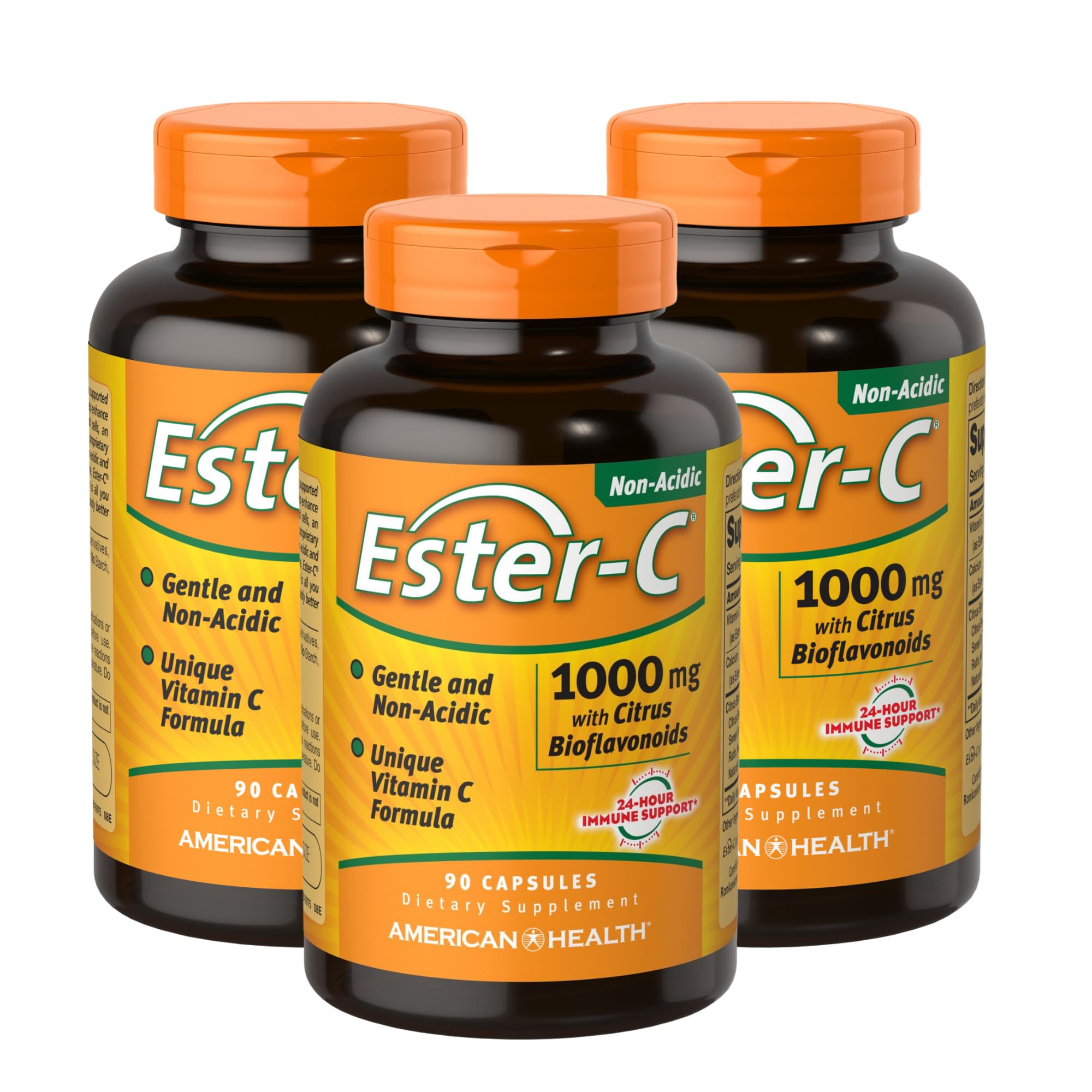 American Health Ester-C 1000 mg with Citrus Bioflavonoids – 270 Total Servings (Pack of 3) – 24-Hour Immune Support