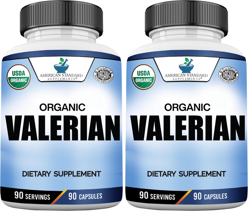 American Standard Organic Valerian – 90 Capsules, Pack of 2 | Vegan, Gluten Free, Non-GMO