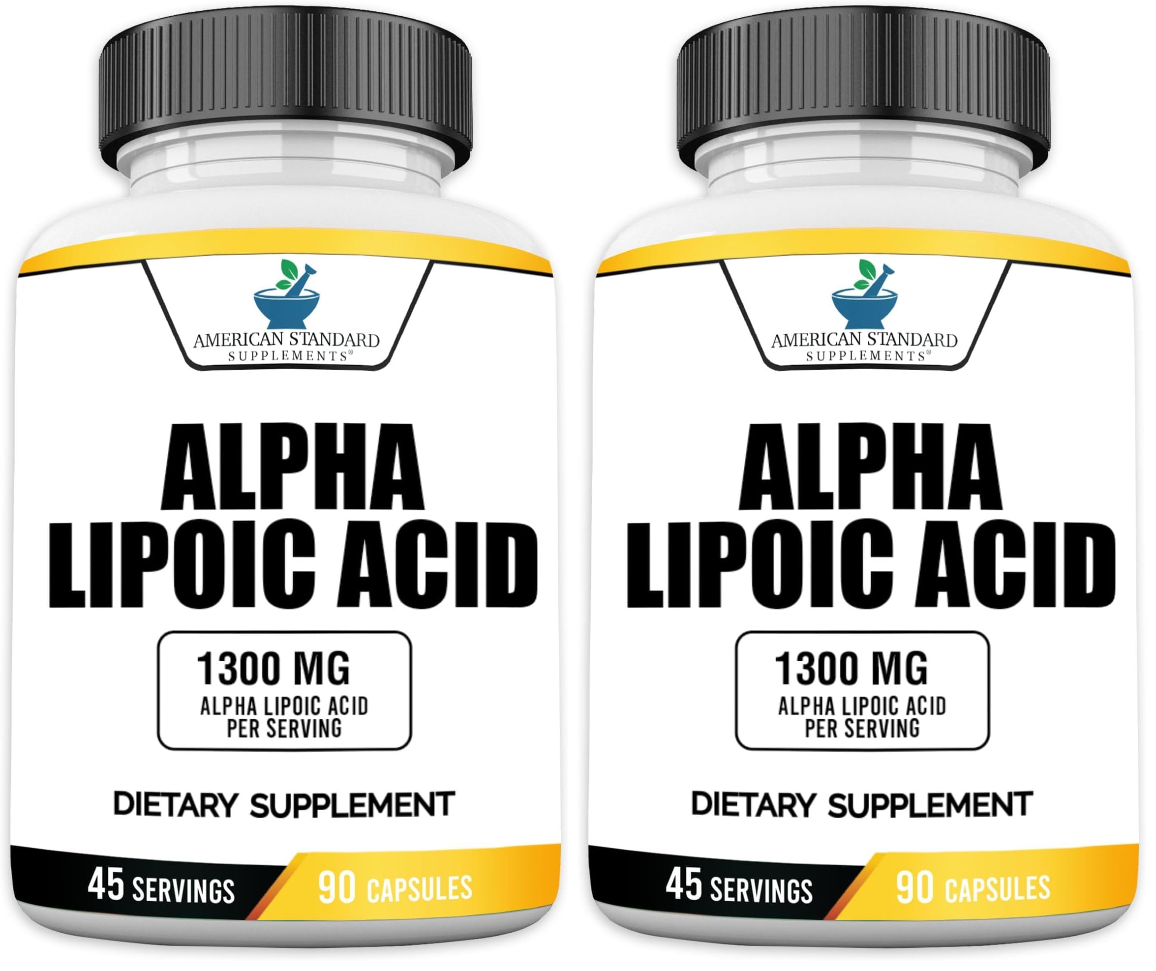 American Standard Alpha Lipoic Acid 1300mg per Serving - 90 Capsules, Pack of 2