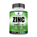 Zinc 100mg + Vitamin C 1000mg + Vitamin D3 5000 IU — 120 Gluten-Free Capsules (60 Servings) | American Standard
