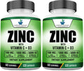 American Standard Zinc 100mg, Vitamin C 1000mg & Vitamin D3 5000 IU – 120 Capsules (Pack of 2)