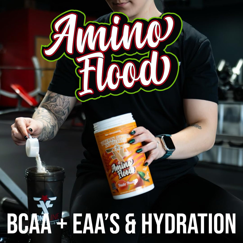 Amino Flood – Frontline Formulations BCAA + EAA Recovery & Hydration (Peach Mango)