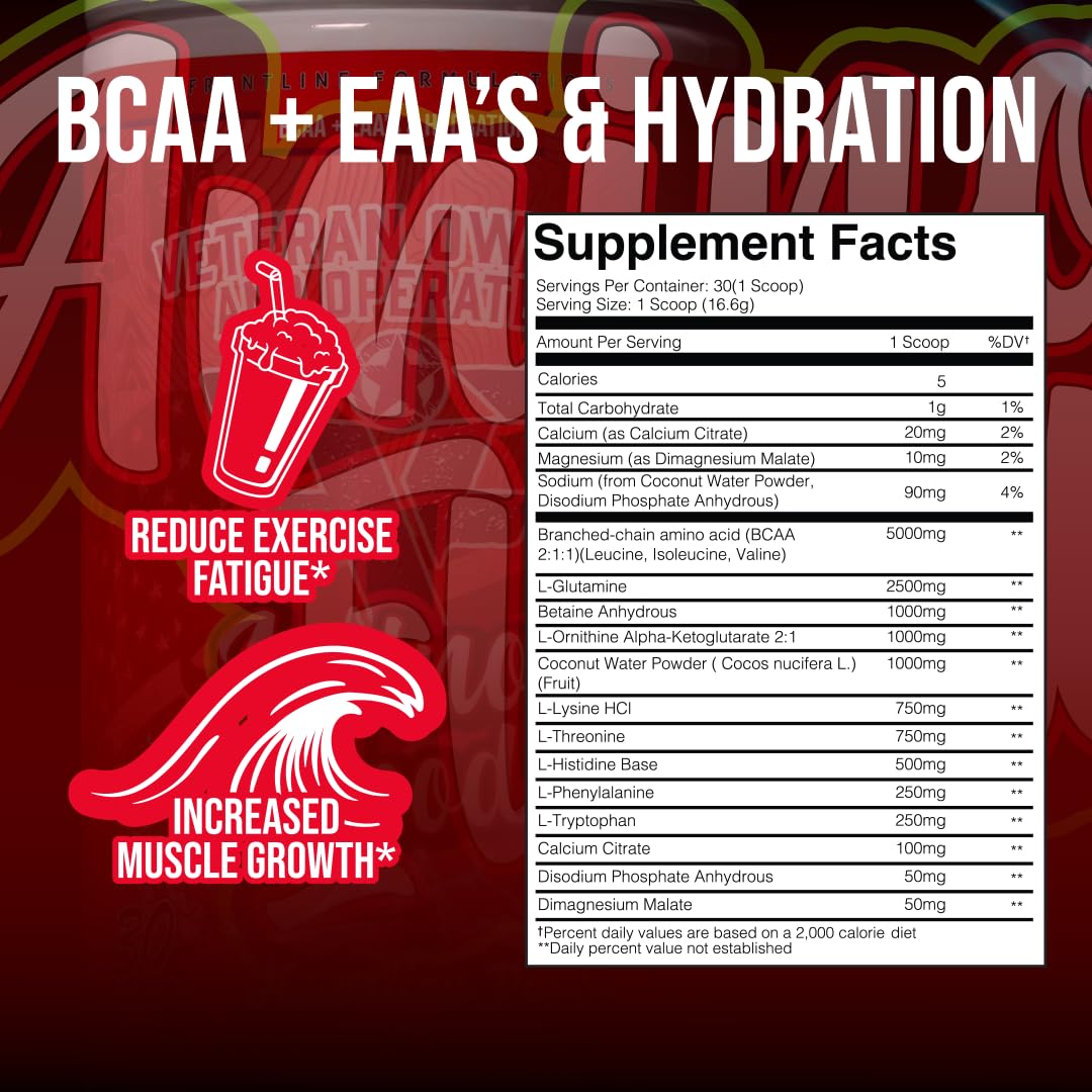 Amino Flood – Frontline Formulations BCAA + EAA Recovery & Hydration (Peach Mango)