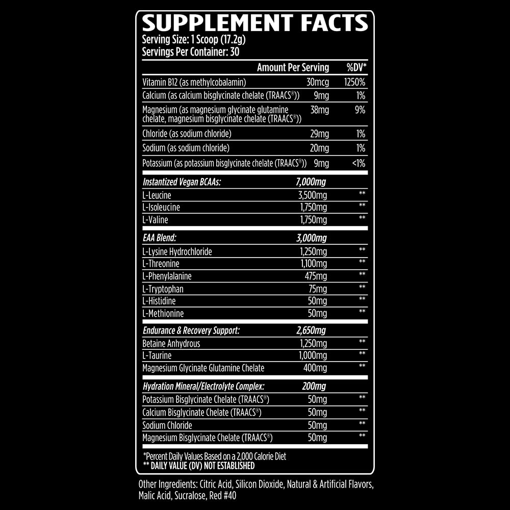 Aminogex Ultra BCAA Powder with Betaine & Glutamine – Intra-Workout Electrolyte Drink (Watermelon, 30 Servings)
