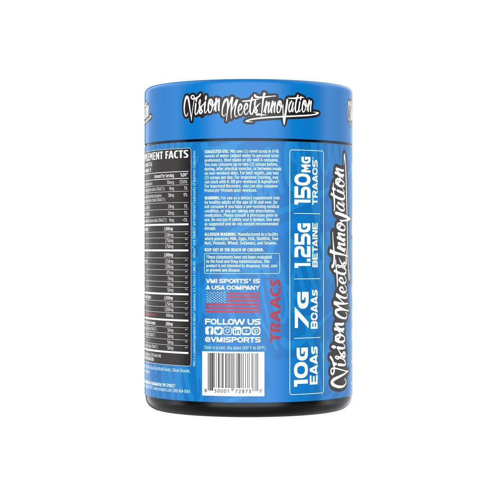 VMI Sports Aminogex Ultra BCAA Powder with Betaine & Glutamine – Patriot Pop (30 Servings)