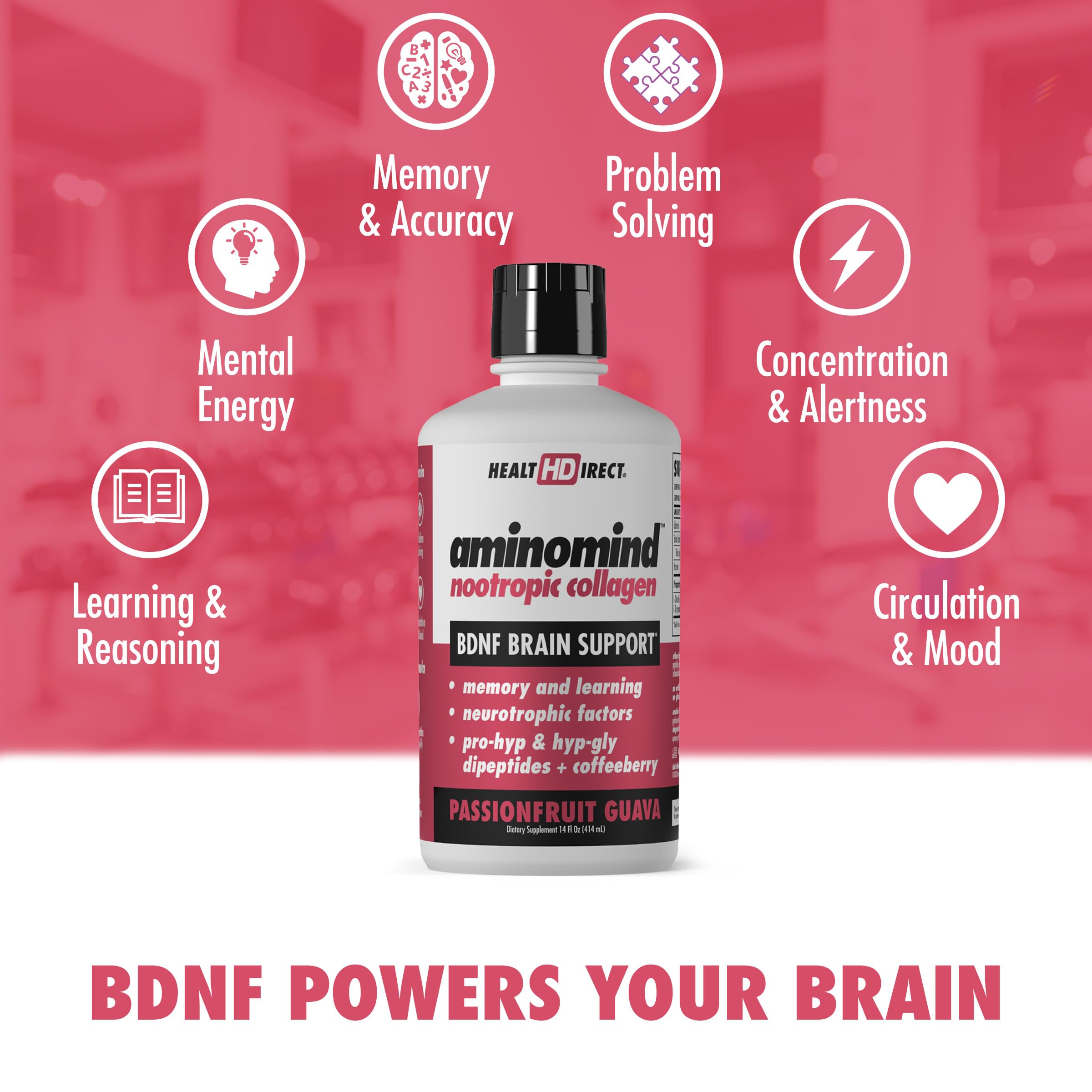AminoMind Nootropic Collagen for Brain Health | HEALTH DIRECT 14oz