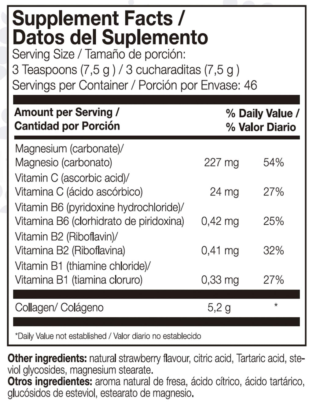 AML Sport Collagen with Magnesium + Vitamin C, B1, B2 & B6 Powder – 350g (Strawberry) – Gluten Free & Sugar Free