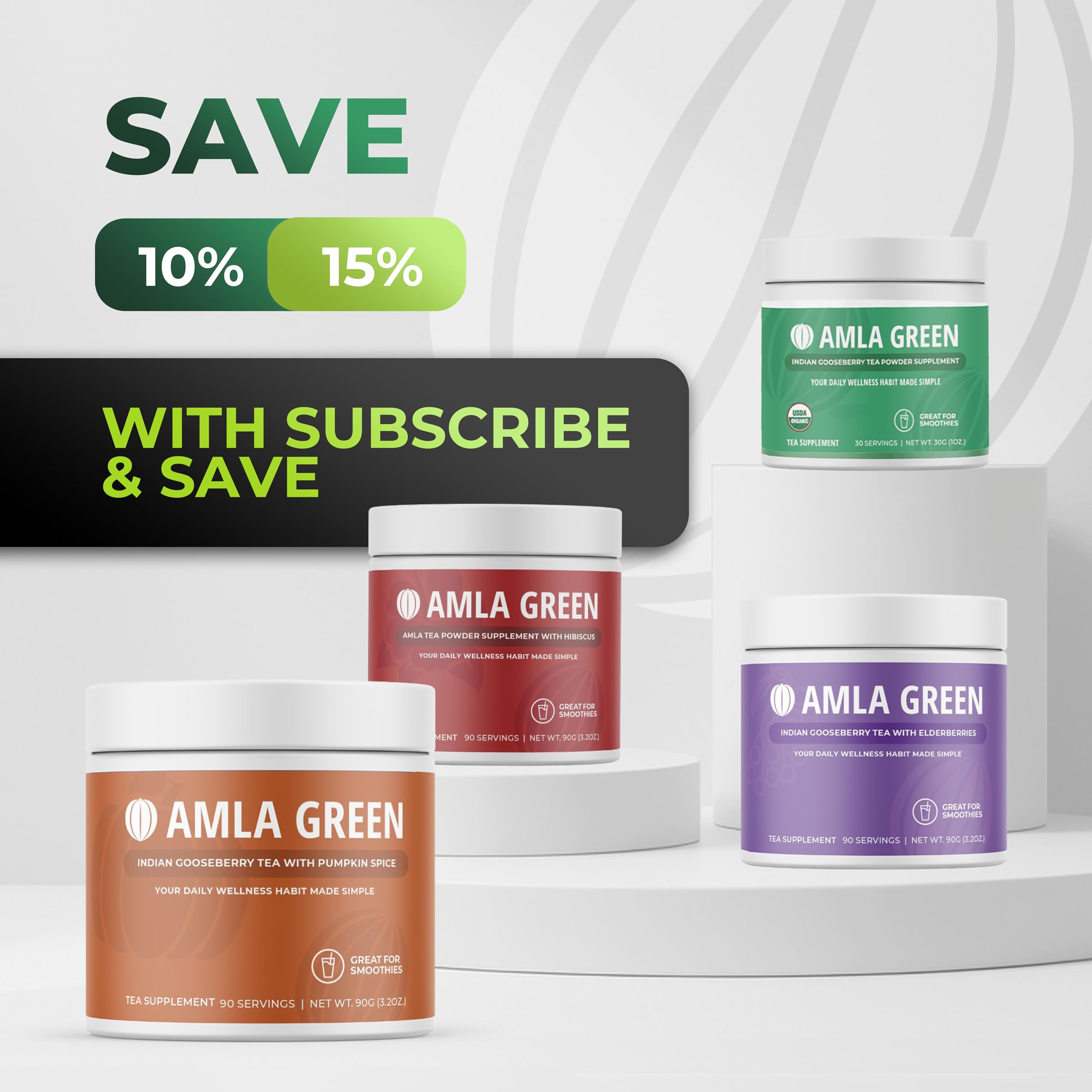 Amla Green 20x Concentrated Amla Powder with Pumpkin Spice – 90 Servings