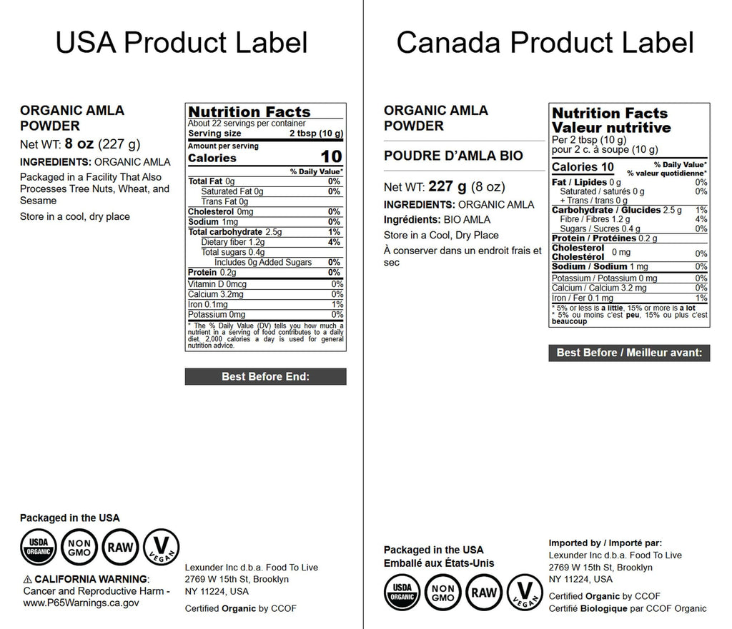 Food to Live Organic Amla Powder (Amalaki) – 8 oz, Non-GMO, Raw, Vegan