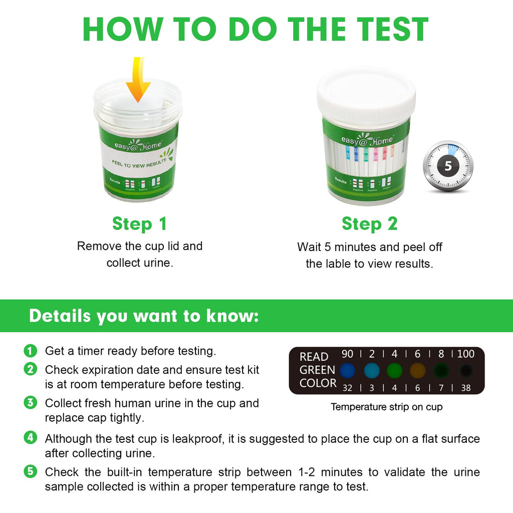 Easy@Home 14-Panel Drug Test Cup – 5 Pack #ECDOA-1144A3