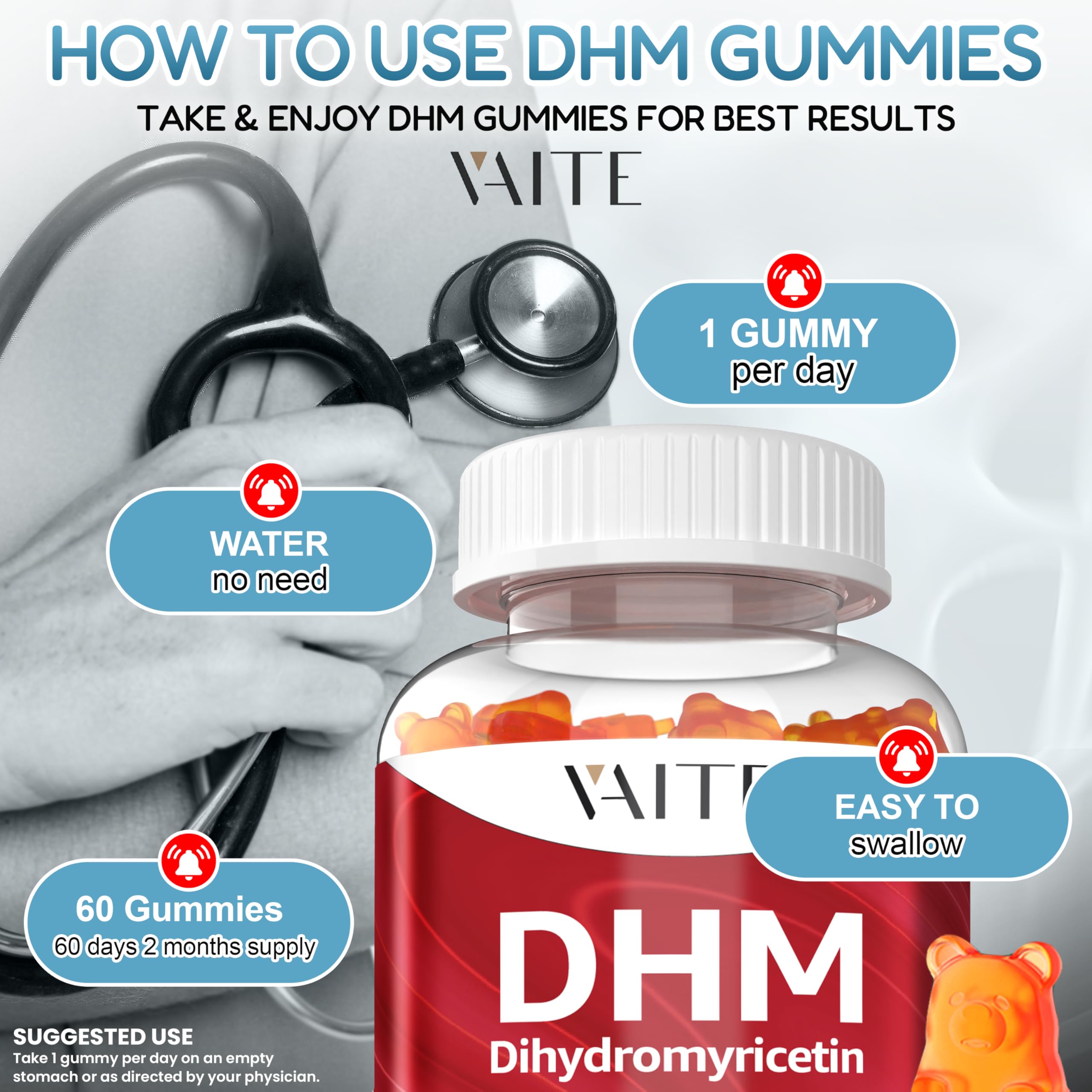 DHM 600mg Gummies – Ampelopsis Grossedentata Extract, Vegan & Non-GMO