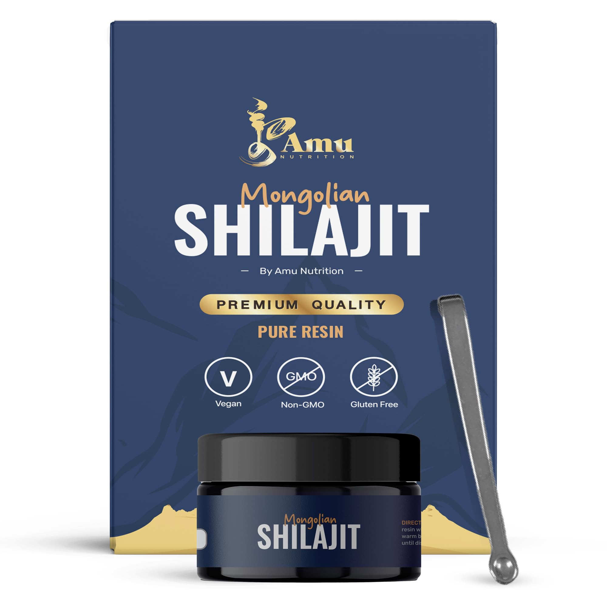 AMU NUTRITION Pure Mongolian Shilajit for Men and Women | 20g | Fulvic Acid & Trace Minerals