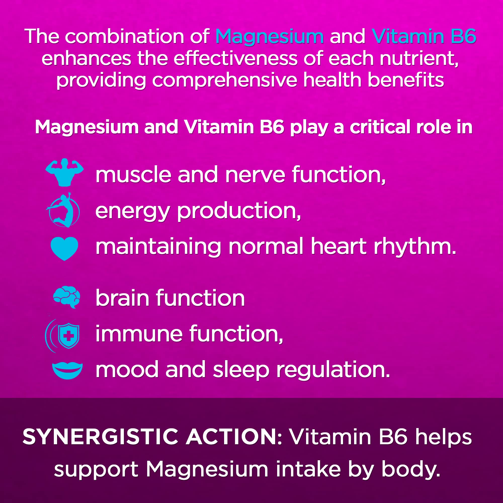 Amvilab Magnesium & Vitamin B6 – Muscle & Brain Support | 100 Tablets