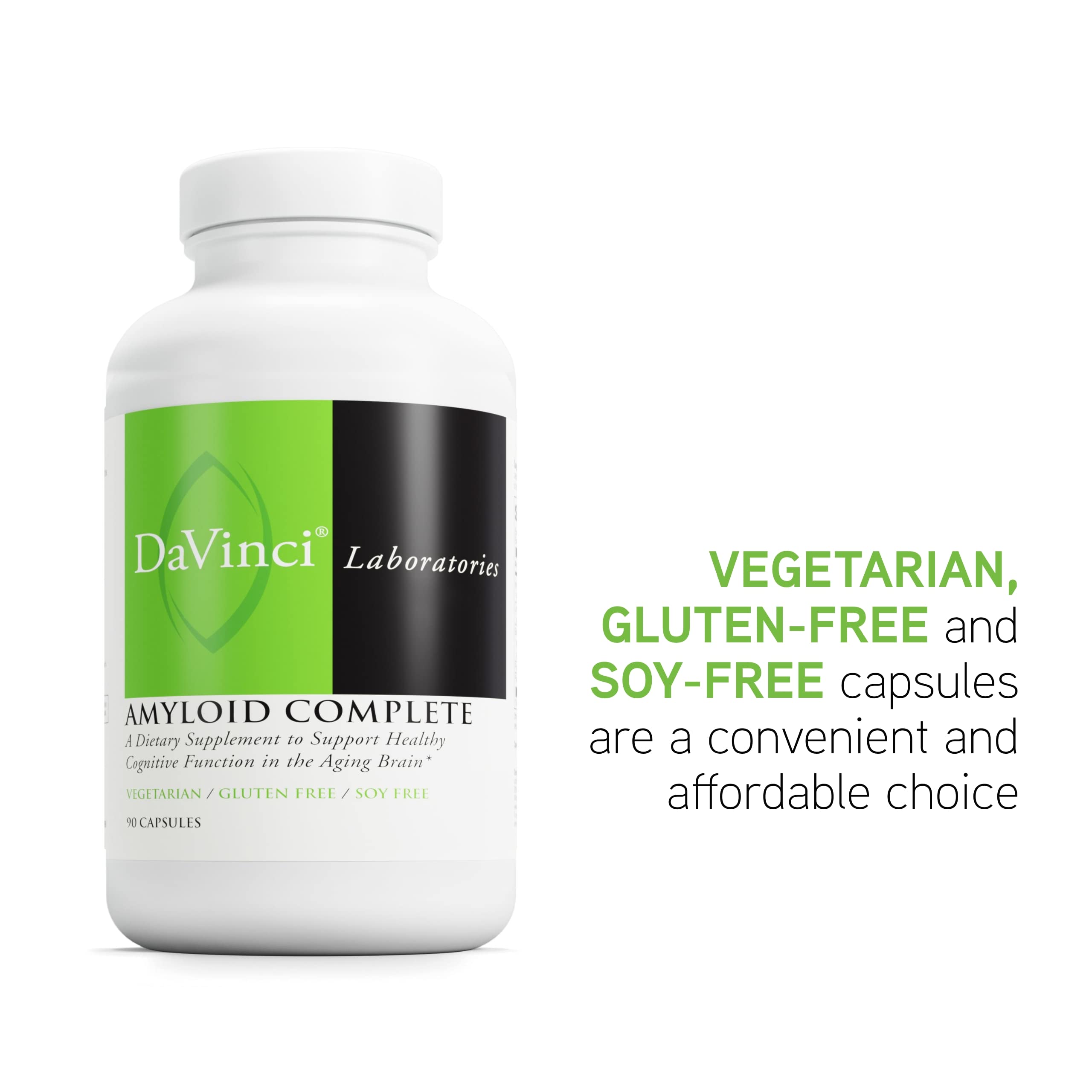 DAVINCI Labs Amyloid Complete — Cognitive Support & Healthy Aging | Gluten-Free, 90 Vegetarian Caps