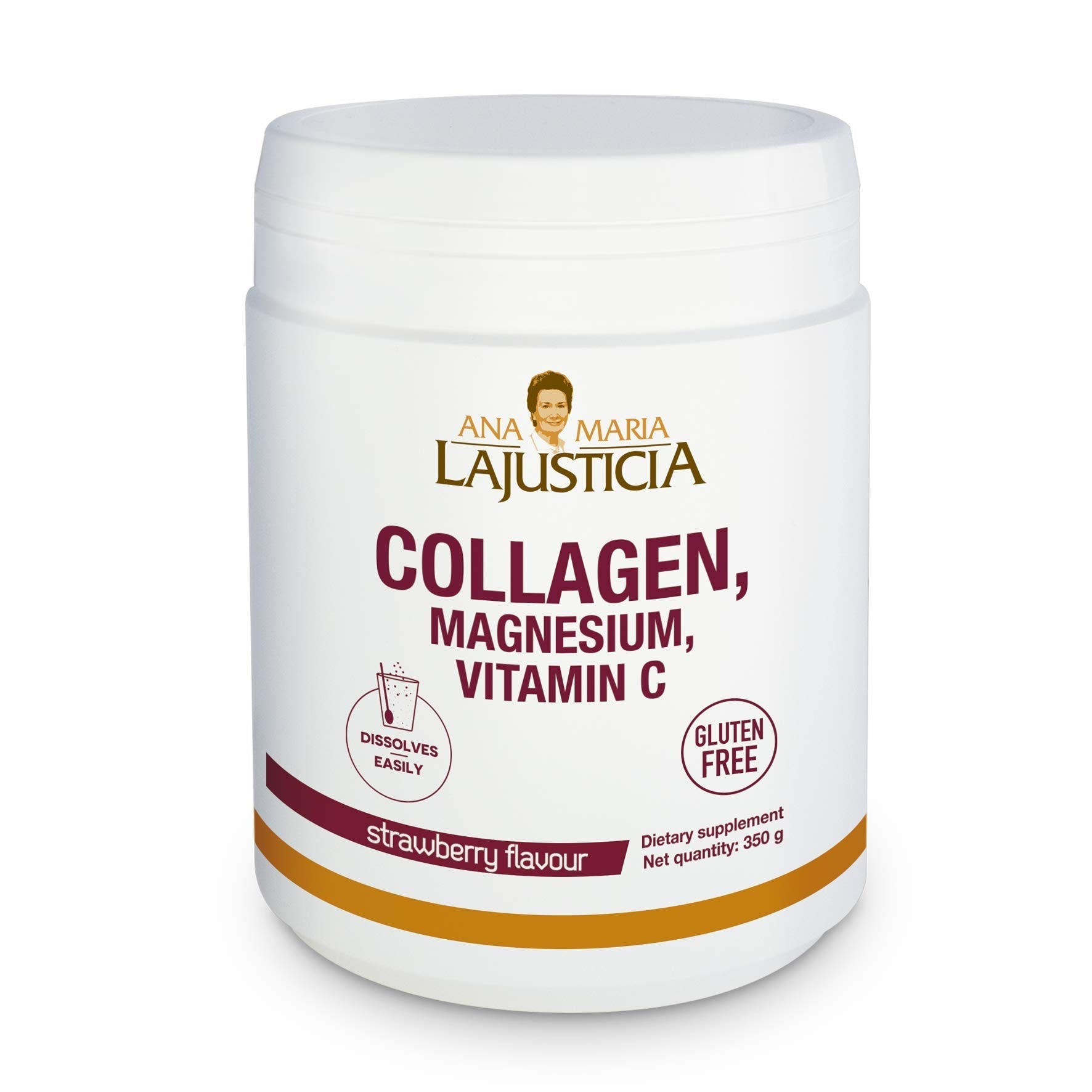 Ana Maria Lajusticia Hydrolisate Collagen Powder with Magnesium & Vitamin C – Strawberry Flavour, 350g