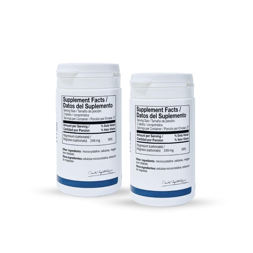 ANA Maria LAJUSTICIA Magnesium Carbonate – 75 Tablets, Gluten Free, Kosher, Vegan, 2-Unit Pack